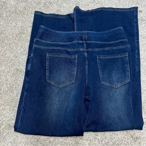 Halara Jeans Womens XL Blue Wide Leg Baggy Dark Wash Flex Denim NEW - Picture 7 of 7